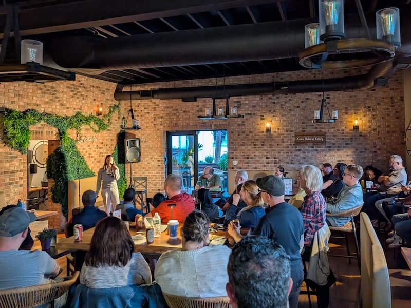 Packed open mic night